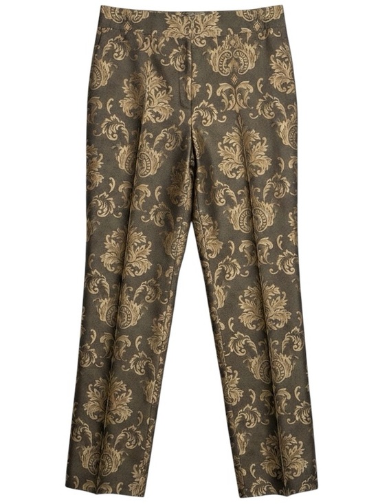 Talbots Pants - Vintage Talbots Silk Wool Pants Brown Gold Damask
Jacquard Brocade Trousers 12